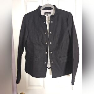 Talbots Black Ashley Twill Military Inspired Jacket -Size 8 NWT